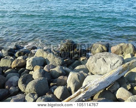 Rocks and the sea