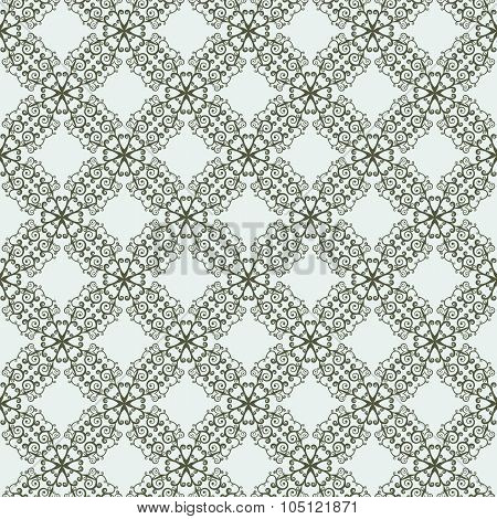 East Seamless Two-tone Pattern With Curls. Pastiche Of Traditional Chinese Ornament.