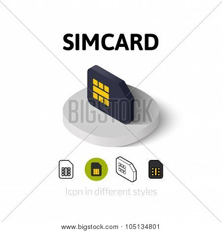 Simcard icon in different style