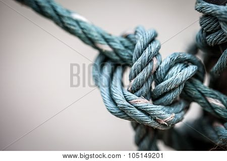 Soft Focus Of Tied Vintage Rope