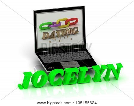 Jocelyn- Name And Family Bright Letters Near Notebook
