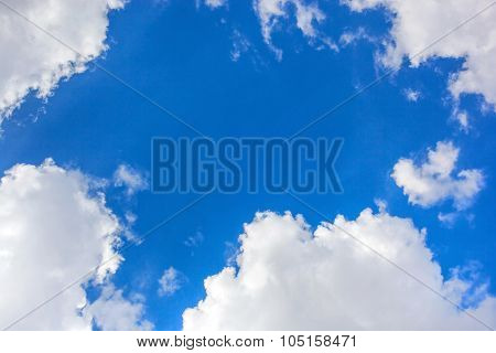 beautiful bright blue sky with cloud