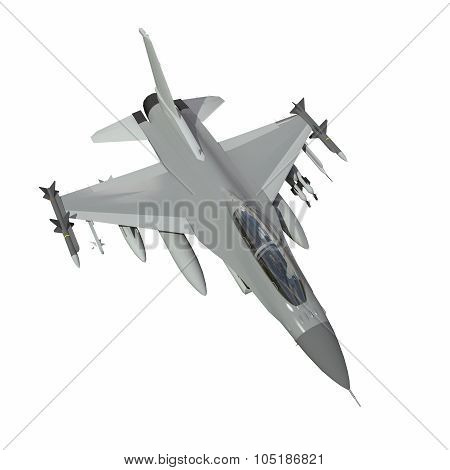 The three-dimensional model of a military aircraft of the NATO countries. Aircraft with full ammunit