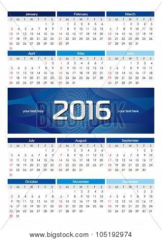 Calendar 2016