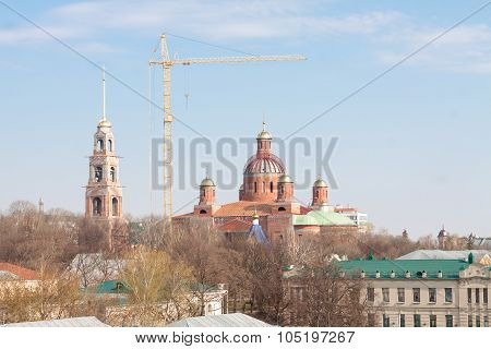 Pezna, Russia - 14 October 2015: Spassky Cathedral Under Construction