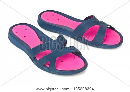 Beach shoes isolated on white background