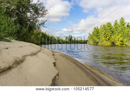 summer landscape river Yagenetta far north