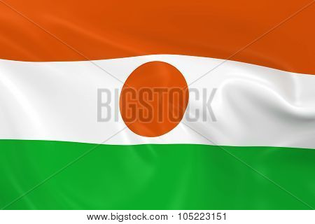 Waving Flag Of Niger - 3D Render Of The Nigerien Flag With Silky Texture