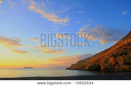 Matala Beach Sunset