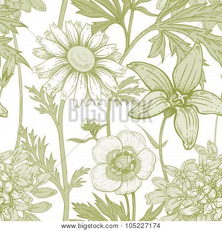 Seamless Vector Floral Pattern.