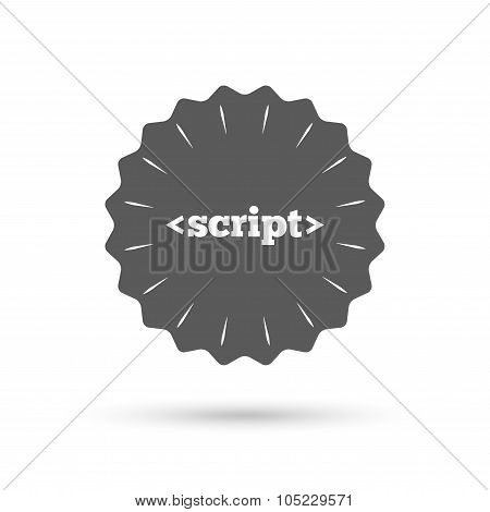Script sign icon. Javascript code symbol.