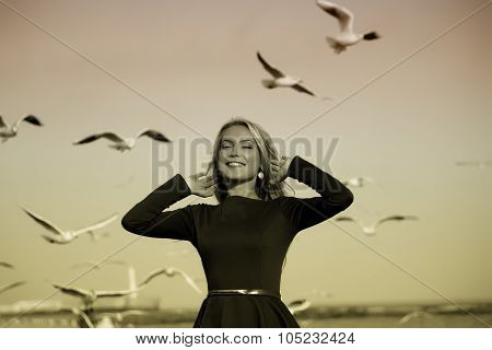 Young Blonde girl with long hair