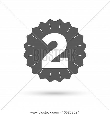 Second place award sign. Winner symbol.