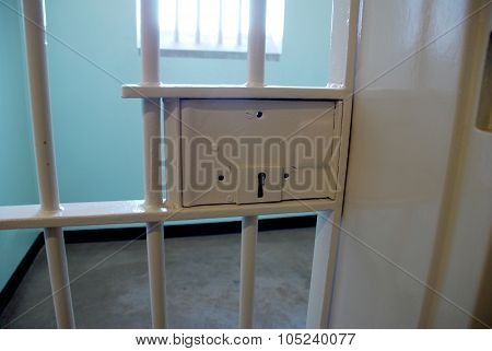 Nelson Mandela's prison cell on Robben Island, South Africa