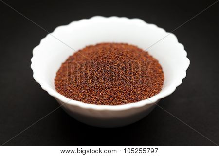 Organic Small Brown Mustard in white bowl.