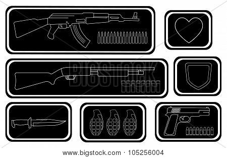 Video games guns icons