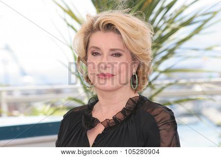 CANNES, FRANCE - MAY 12: Catherine Deneuve poses for a picture during a photocall at the 58th International Cannes Film Festival May 12, 2004 in Cannes, France.