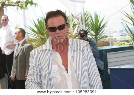 CANNES, FRANCE - MAY 18: Mickey Rourke attends a photocall promoting the film 'Sin City' at the Palais during the 58th International Cannes Film Festival May 18, 2005 in Cannes, France