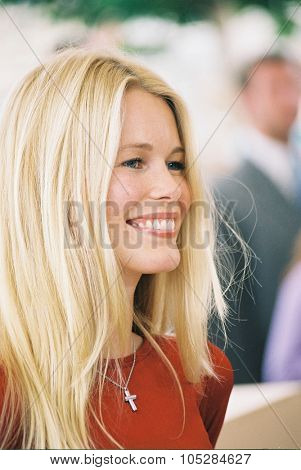 CANNES, FRANCE - MAY 15: Claudia Schiffer  at Cannes for L'Oreal hair models the Palais des Festivals on May 15, 2000 in Cannes, France