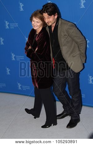 BERLIN, GERMANY - FEBRUARY 12: Charlotte Rampling and director Barnaby Southcombe attend the 'I, Anna' Photocall during of the 62 Berlin  Festival at the Hyatt on February 12, 2012 in Berlin, Germany