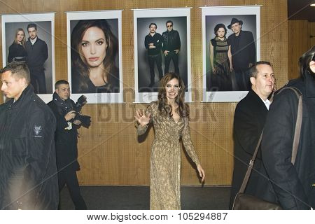 BERLIN, GERMANY - FEBRUARY 11: Angelina Jolie attends the 'In The Land Of Blood And Honey' during of the 62 Berlin Festival at the Haus der Berliner Festspiele on Feb. 11, 2012 in Berlin, Germany.