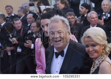 CANNES, FRANCE - MAY 16: Lamia Khashoggi, Massimo Gargia and Mary Grace attend opening ceremony and 'Moonrise Kingdom' premiere during the Cannes Festival at Palais on May 16, 2012 in Cannes, France.