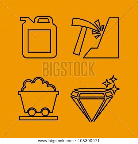 mining icon set