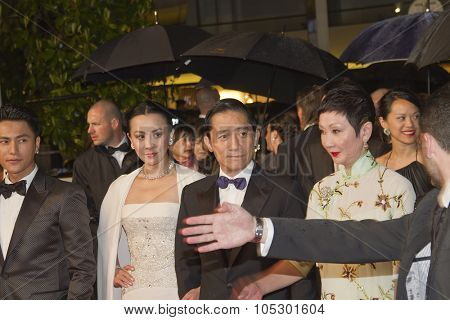 CANNES, FRANCE - MAY 18:  Carina Lau and Tony Leung Chiu Wai attend the 'Soshite Chichi Ni Naru' Premiere during the 66th  Cannes Film Festival at the Palais  on May 18, 2013 in Cannes, France.