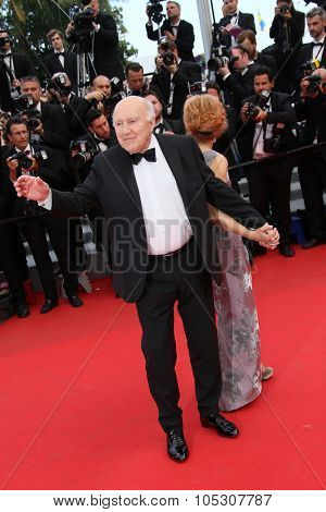 CANNES, FRANCE - MAY 17: Michel Piccoli attends the 'Saint Laurent' premiere at the 67th Annual Cannes Film Festival on May 17, 2014 in Cannes, France.