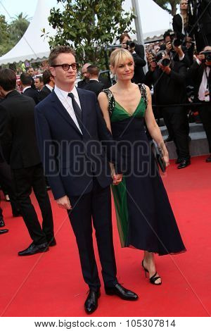 CANNES, FRANCE - MAY 17: Liv Corfixen; Nicolas Winding Refn attend the 'Saint Laurent' premiere at the 67th Annual Cannes Film Festival on May 17, 2014 in Cannes, France.