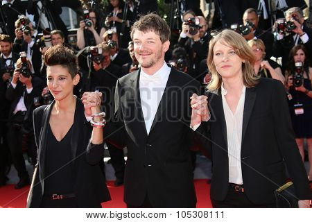 CANNES, FRANCE - MAY 24:  Claire Burger,  Samuel Theis attend the Closing Ceremony and 'A Fistful of Dollars' Screening during the 67th Annual Cannes Film Festival on May 24, 2014 in Cannes, France.