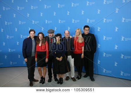 BERLIN, GERMANY - FEBRUARY 05:   Daniel Bruehl, Darren Aronofsky, Audrey Tautou,   attend the Jury photo call during the 65th Berlinale Festival at Hotel Mandala on February 5, 2015 in Berlin, Germany