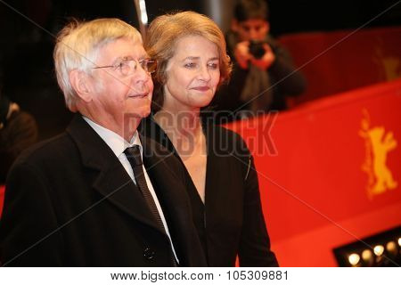 BERLIN, GERMANY - FEBRUARY 06: Charlotte Rampling  and Tom Courtenay attend the '45 Years' premiere during the 65th Berlinale Film Festival at Berlinale Palace on February 6, 2015 in Berlin, Germany