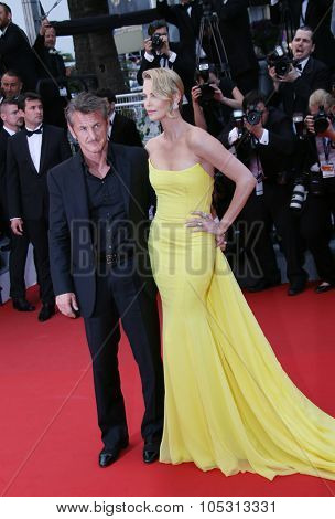 Charlize Theron, Sean Penn attend the 'Mad Max : Fury Road' Premiere during the 68th annual Cannes Film Festival on May 14, 2015 in Cannes, France.