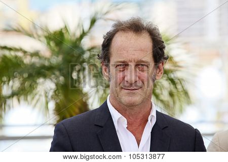 Actor Vincent Lindon attends the 'La Loi Du Marche' ('The Measure Of A Man') Photocall during the 68th annual Cannes Film Festival on May 18, 2015 in Cannes, France.