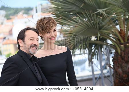 Actress Louise Bourgoin,  Jean-Hugues Anglade  attend the 'Je Suis Un Soldat' ('I Am A Soldier') Photocall during the 68th annual Cannes Film Festival on May 20, 2015 in Cannes, France.