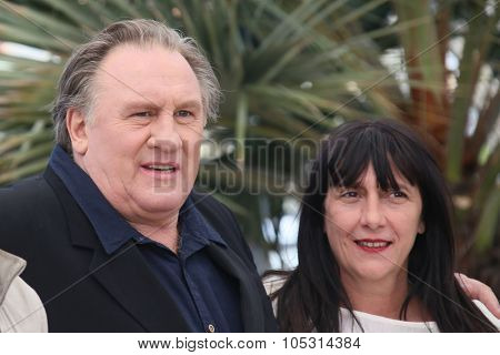 Actor Gerard Depardieu,  Sylvie Pialat  attend the 'Valley Of Love' photocall during the 68th annual Cannes Film Festival on May 22, 2015 in Cannes, France.
