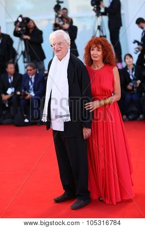  Bertrand Tavernier, Sabine Azema attend the Golden Lion For Lifetime Achievement 2015 Award Ceremony during the 72nd Venice Film Festival at on September 8, 2015 in Venice, Italy.