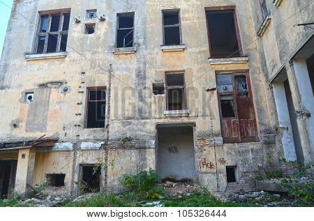 KIEV, UKRAINE - OCT 4, 2015: Abandoned radio communication centre on October 4, 2015 Kiev, Ukraine
