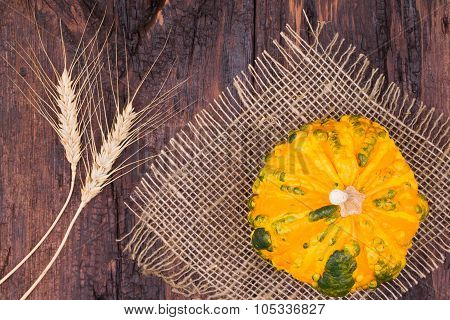 Pumpkin On A Wooden Table