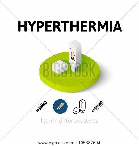 Hyperthermia icon in different style