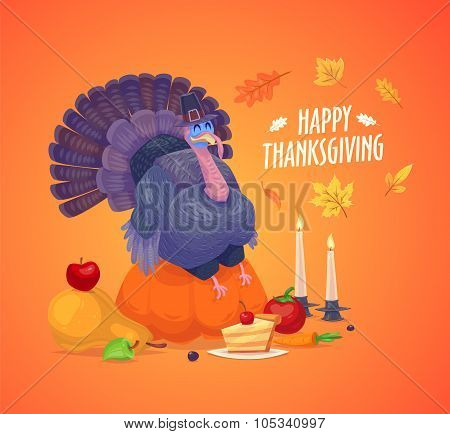Beautiful, colorful illustration Happy Thanksgiving celebration, can be use as flyer, poster or bann