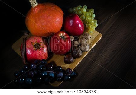 Autumn fruits and vegetables