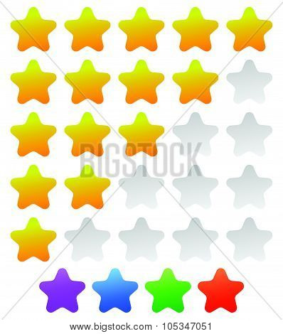 Star Rating Graphic Element For Valuation, Review, Classification Concepts. Vector.