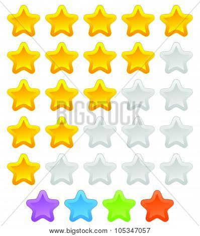 Star Rating Graphic Element For Valuation, Review, Classification Concepts. Vector.