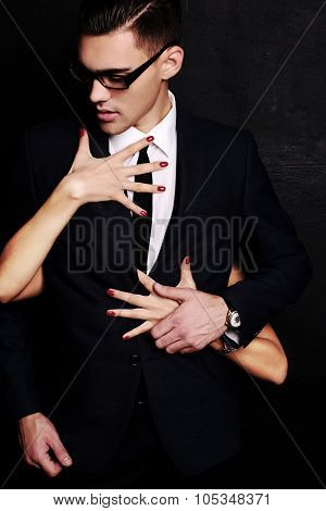 Sensual Impassioned Couple. Office Love Story