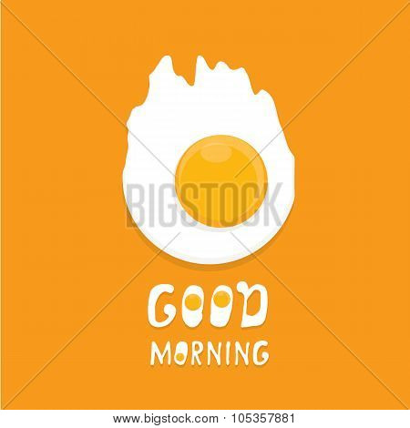 Fried Egg vector . good morning concept.