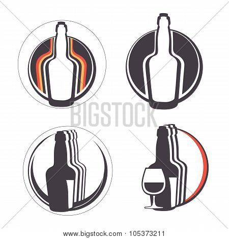 Stylish collection of alcohol emblems