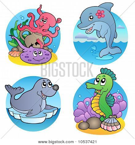 Vari animali dell'acqua e dei pesci 1
