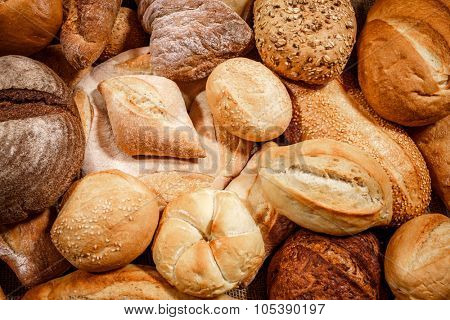 Breads and baked goods close-up